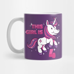 Cute Unicorn Birthday | This Girl Is Now 4 Mug